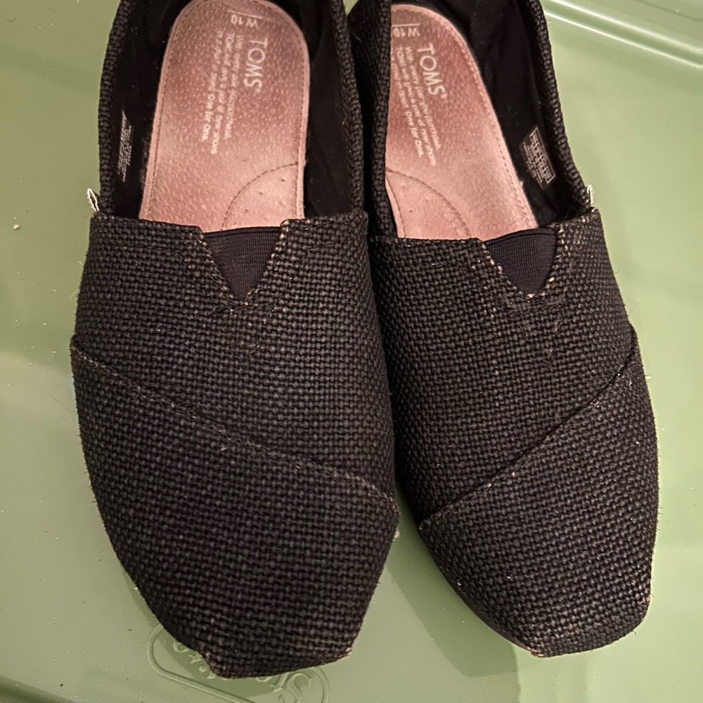 TOMS Black Slip-On Shoes